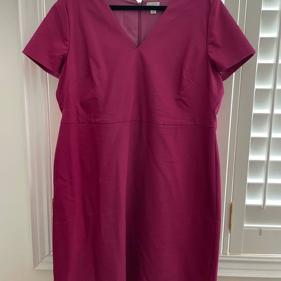 J Crew Cap-sleeve V-neck work dress Size 20, Pink - Picture 3 of 9
